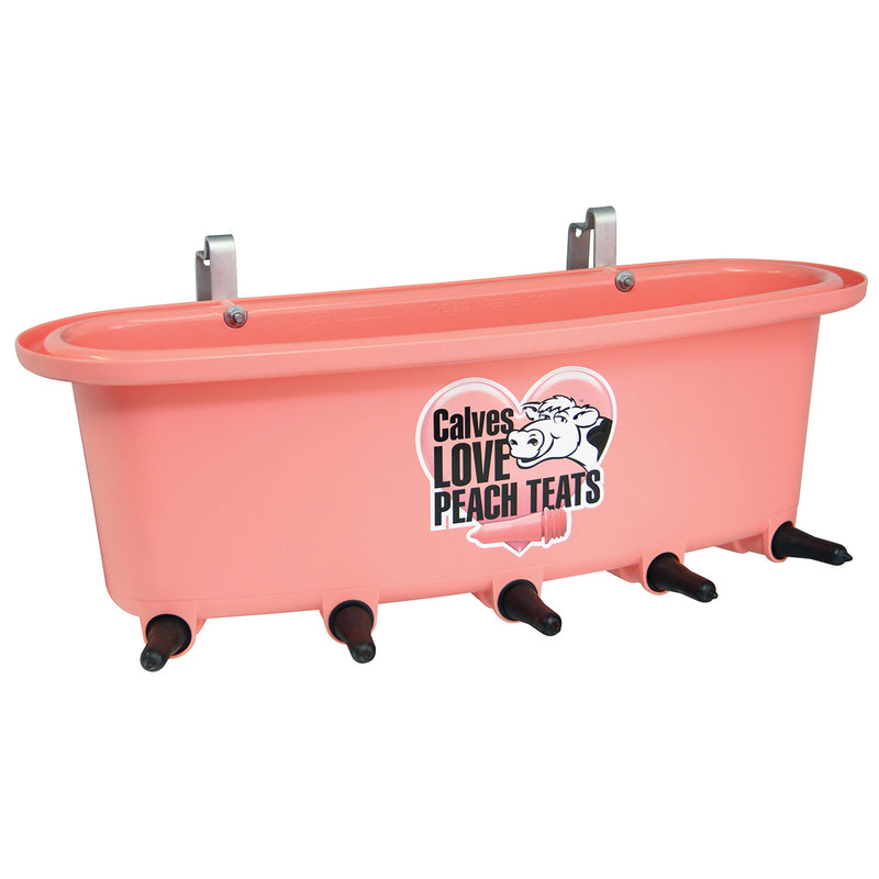 Peach Teat 5 Teat Feeder- Pink (Non-Compartmented)