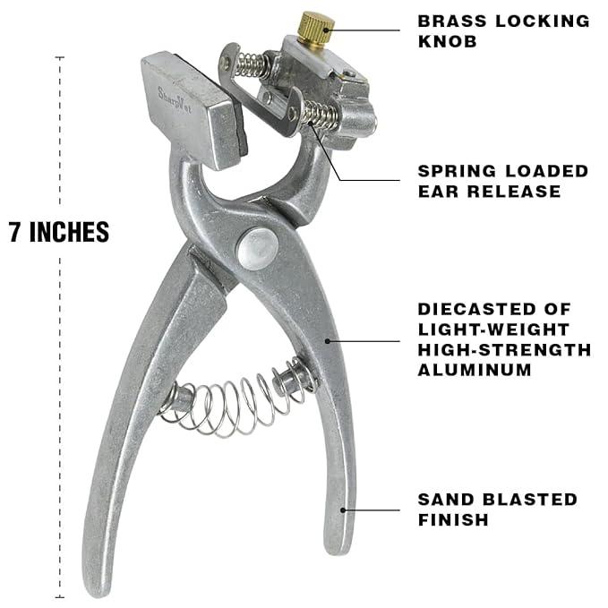 BOCCS 7.5'' inch livestock tattoo pliers for identification