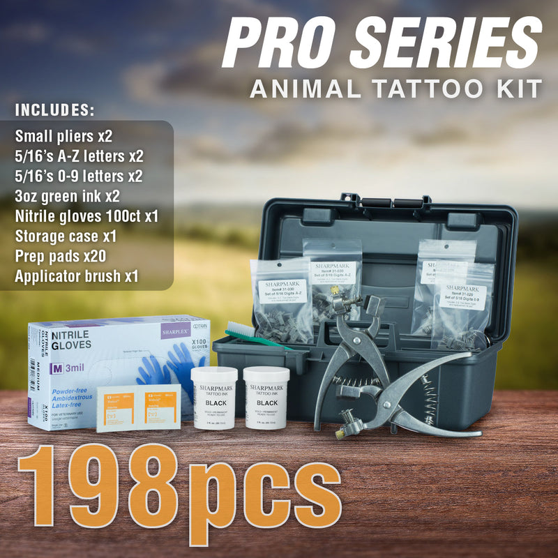 BOCCS Pro livestock identififcation kit (small, black). 5/16" digits A-Z, 0-9