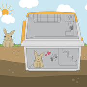 Kerbl Rabbit Burrowing Base illustration showing how the base underground 