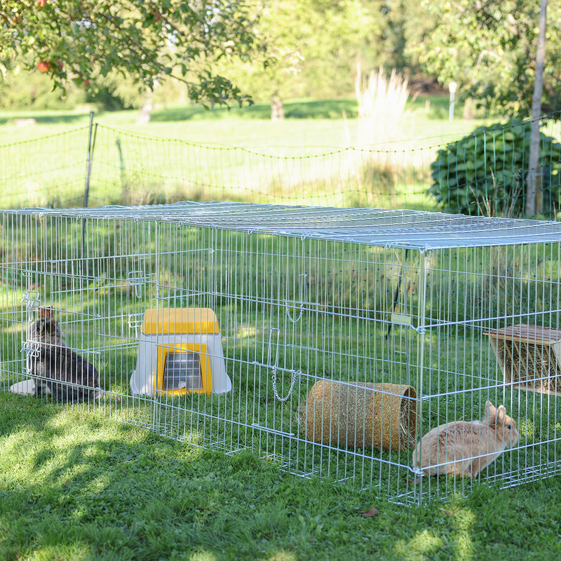 Kerbl Rabbit Burrow Base inside rabbit cage outside 