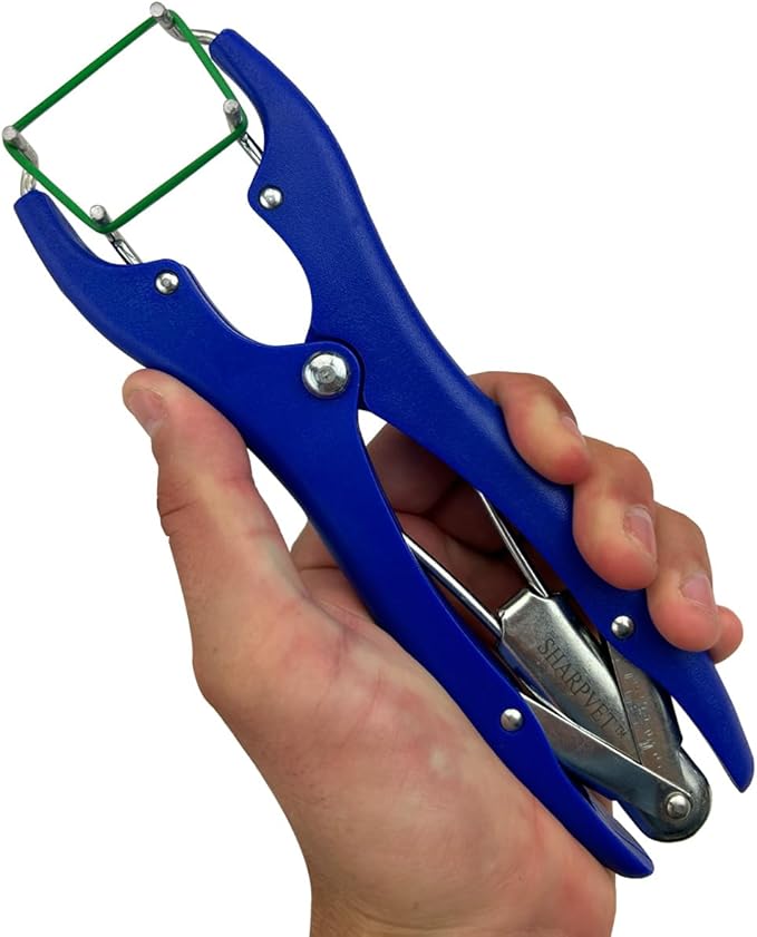 Livestock Banding Kit 8inch Blue Plastic Handle