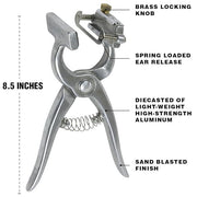 8" diecasted aluminum livestock Tattoo pliers