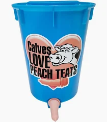 Over The Fence Peach Teat Calf Feeder - Standard 6 Quart