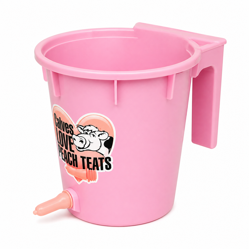 Over The Fence Peach Teat Calf Feeder - Standard 6 Quart