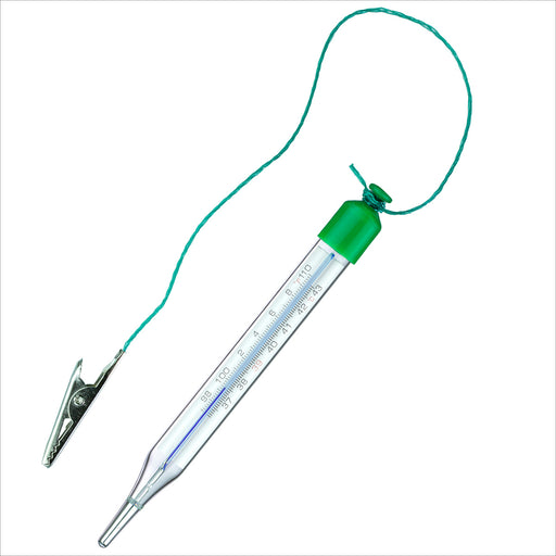 SHARPTEMP Mercury-free thermometer with alligator clip and cord, for cattle, horses, and farm animal temperature monitoring